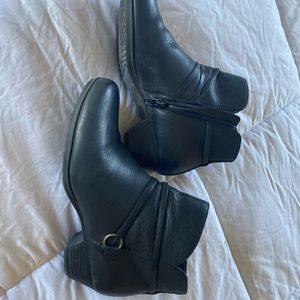 Women’s Black leather ankle boots